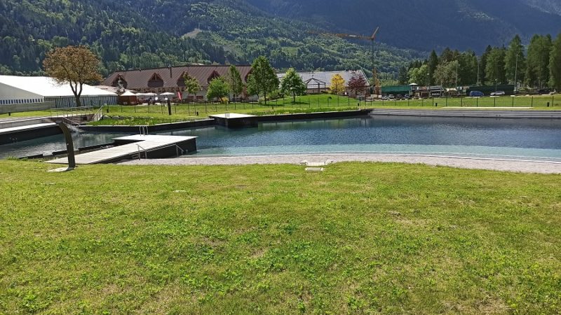 Riempito il Biolago alla Pineta. Mancano pochi giorni alla sua apertura