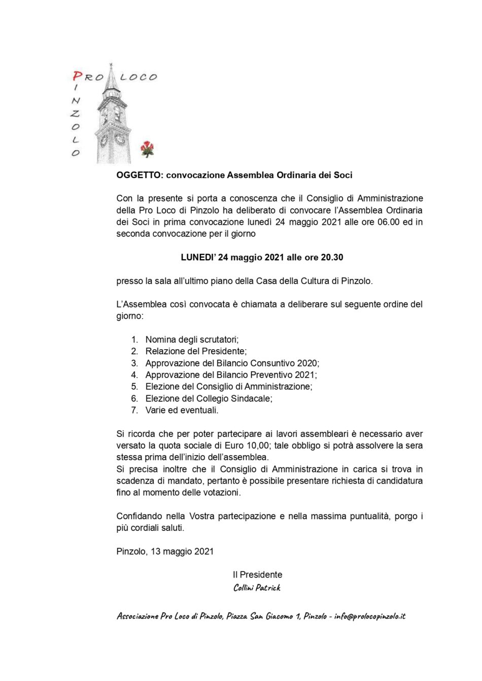 Convocazione assemblea