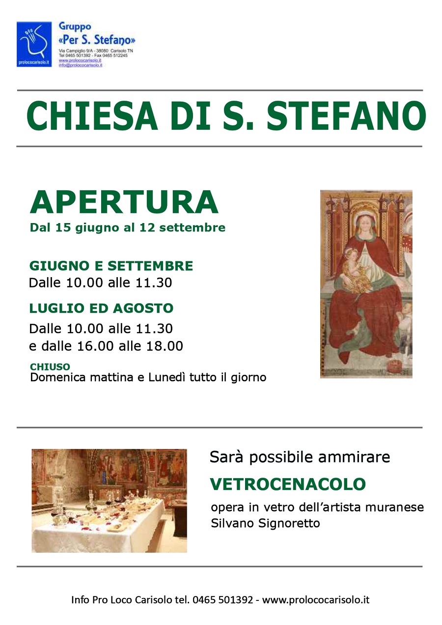 Apertura chiesa S. Stefano – estate 2021