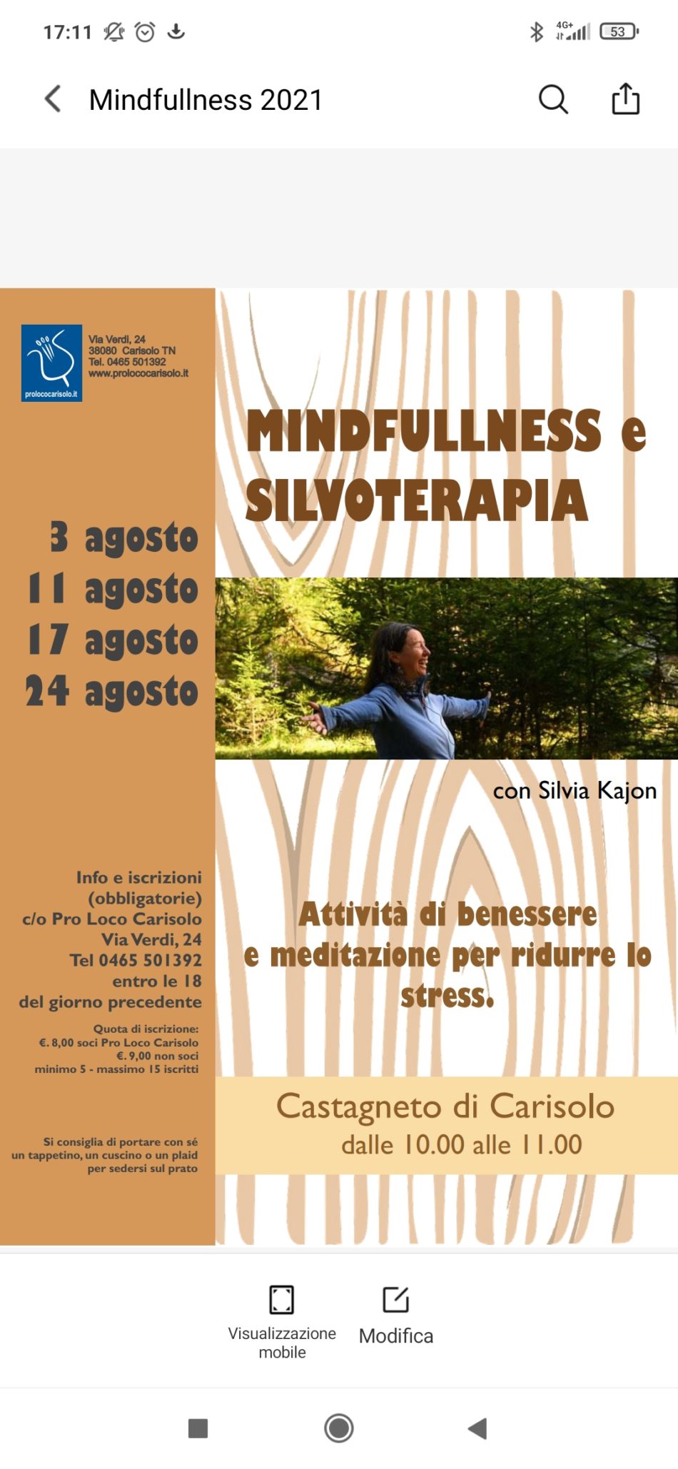 MINDFULNESS E SILVOTERAPIA