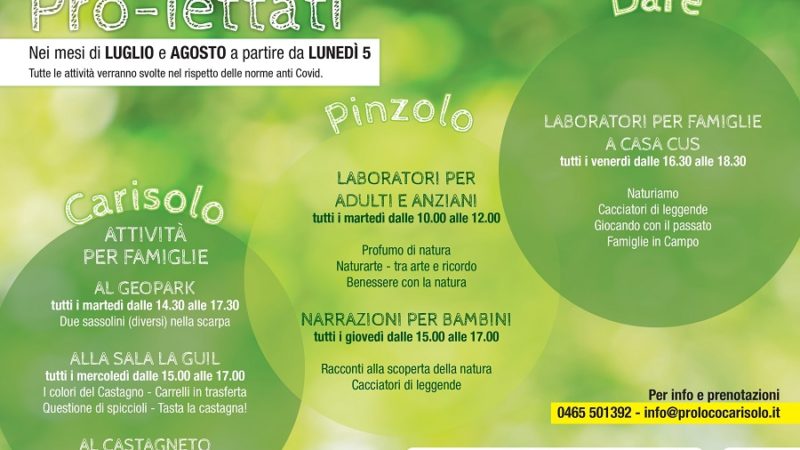 Attività per famiglie e per adulti del progetto “Pro-iettati sul territorio”