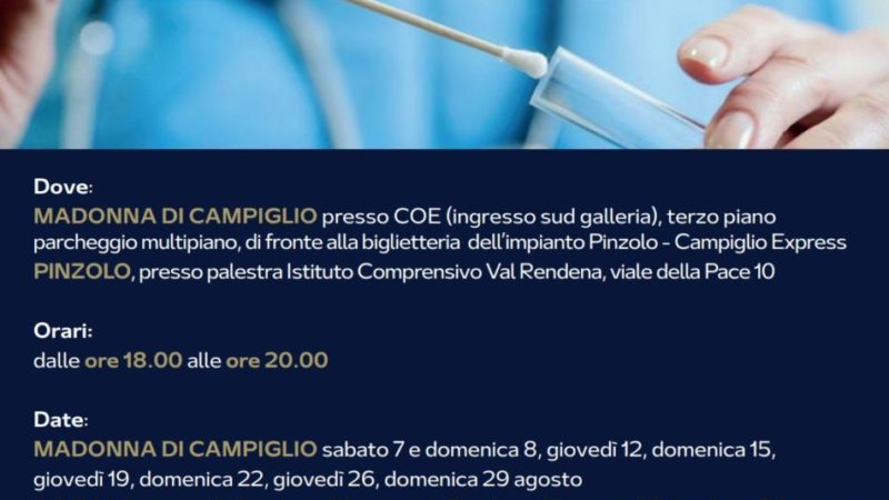 Attivato il servizio di tamponi rapidi a favore di residenti e ospiti
