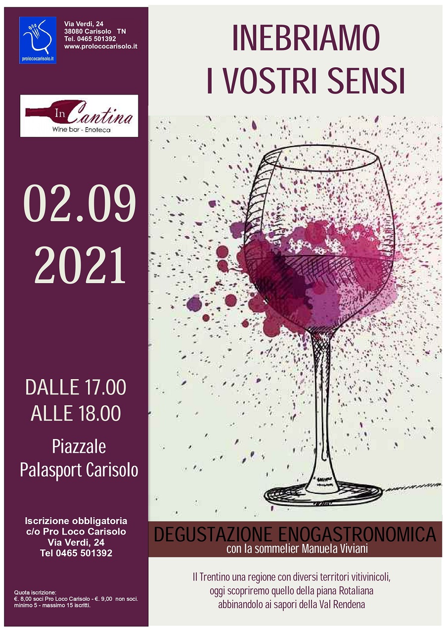 Inebriamo i vostri sensi” – Piazzale Palasport Carisolo 2 settembre