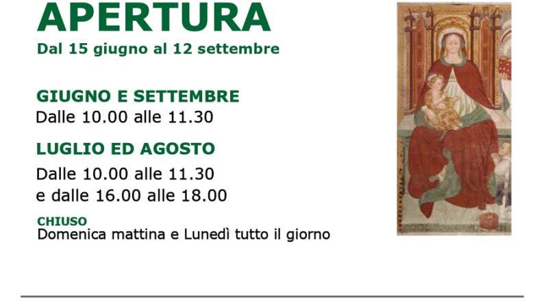 Orari di apertura della chiesa di S. Stefano