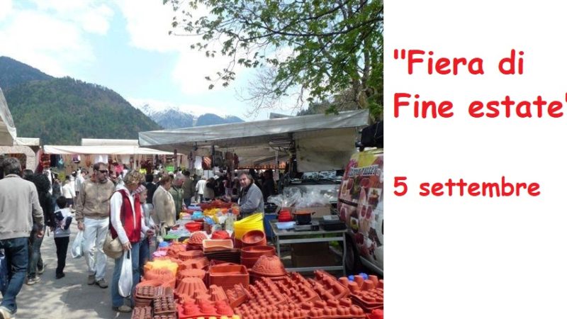 Domenica 5 settembre 2021, nelle vie e piazze di Pinzolo, si svolgerà la fiera mercato denominata “Fiera di Fine Estate”