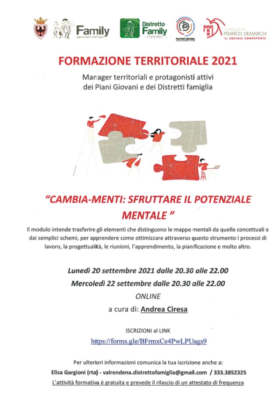 Formazione territoriale “CAMBIA-MENTI: sfruttare il potenziale mentale”