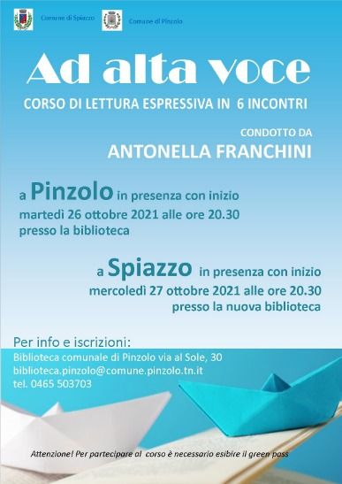 Ad alta voce – Corso di lettura espressiva in 6 incontri