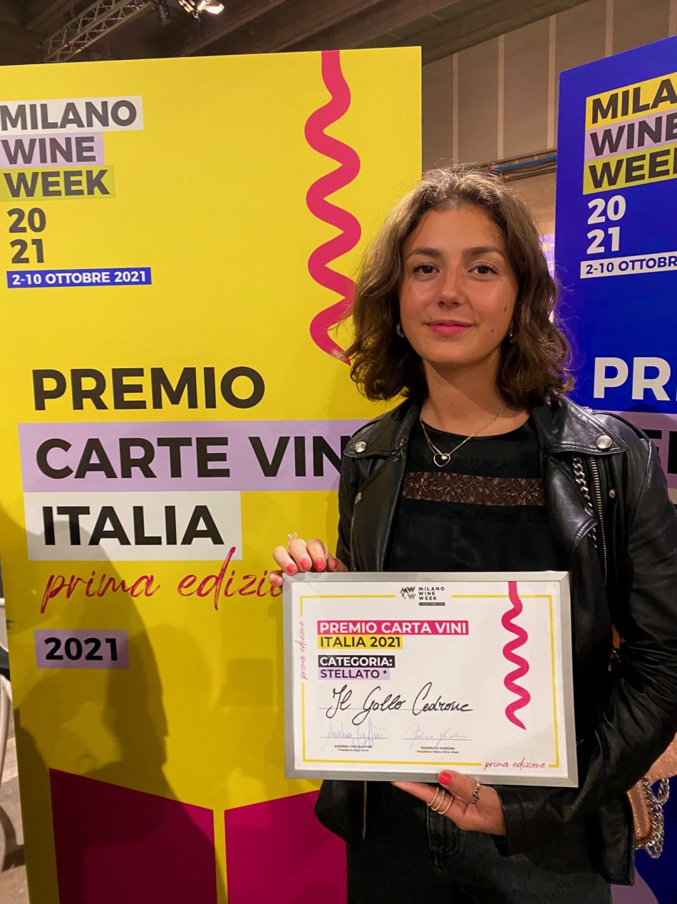 Al ristorante Gallo Cedrone il Premio Carta Vini Italia 2021