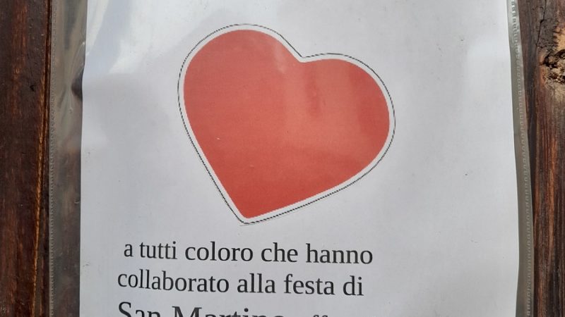 Affisso sulla porta della chiesa di San Martino in Mantova… Grazie di tutto CUORE!