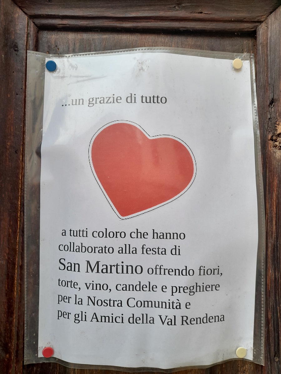 Affisso sulla porta della chiesa di San Martino in Mantova… Grazie di tutto CUORE!
