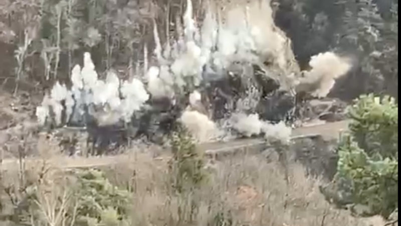 Statale del Caffaro, demoliti 4.500 metri cubi di roccia