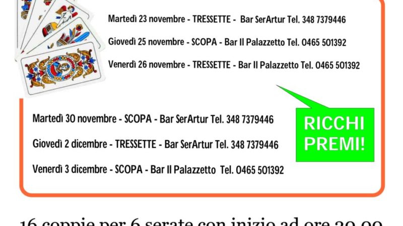 Torneo di tressette e scopa a Carisolo