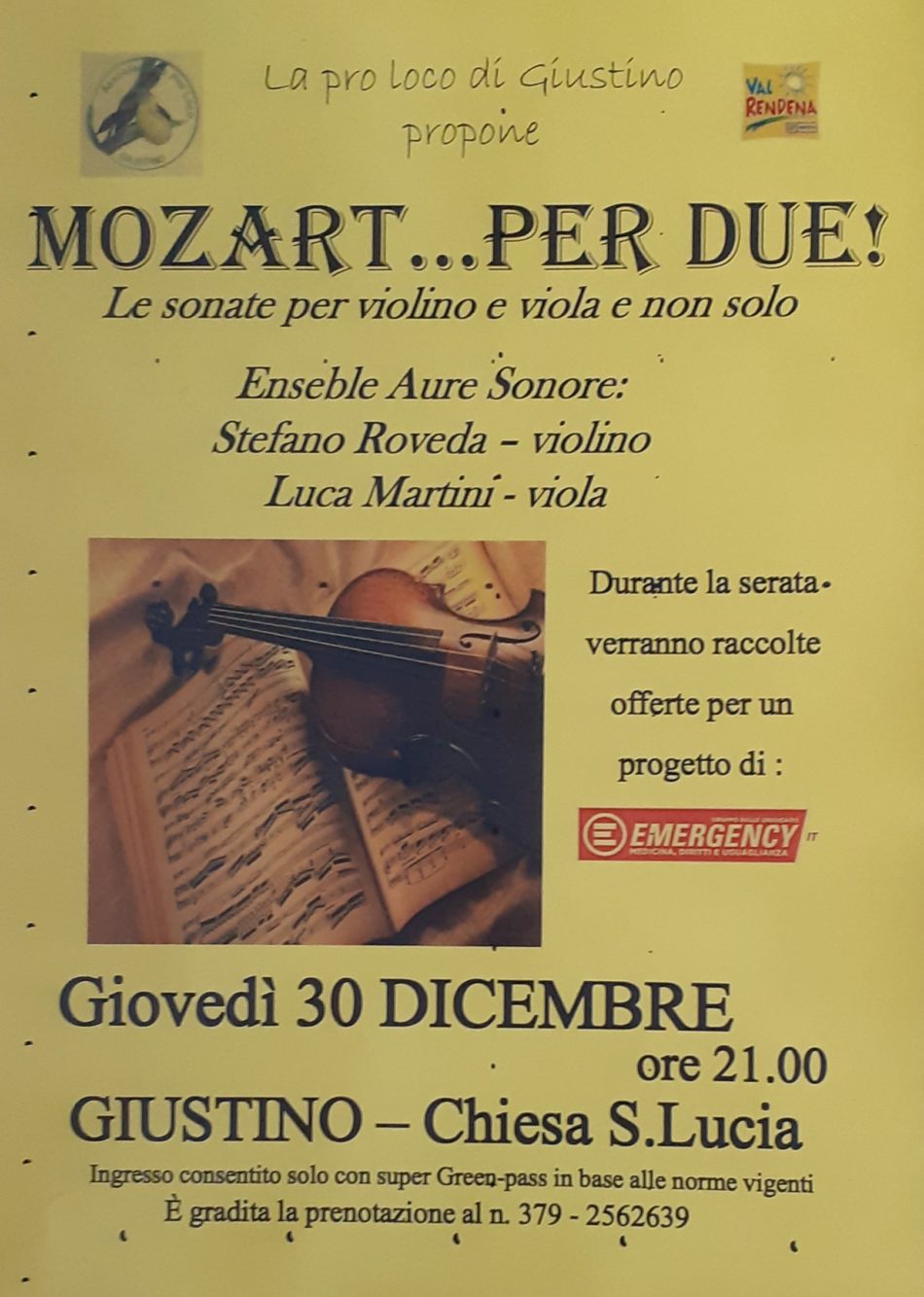 Giustino, 30 dicembre: Mozart… per due