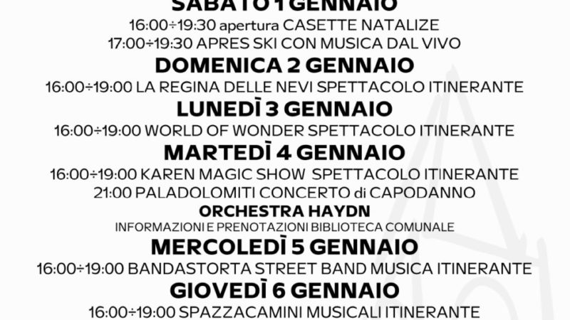 L’inverno è Pinzolo: dal 31 dicembre al 9 gennaio 2022