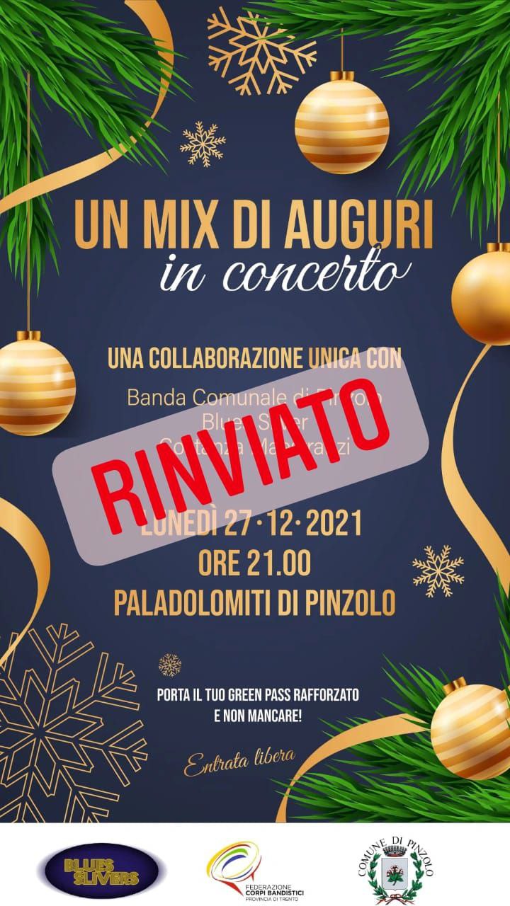 27 dicembre – Rinviato il concerto della Banda di Pinzolo