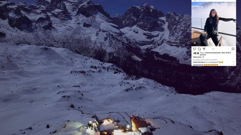 Elisabetta Canalis in vacanza nella skiarea Campiglio