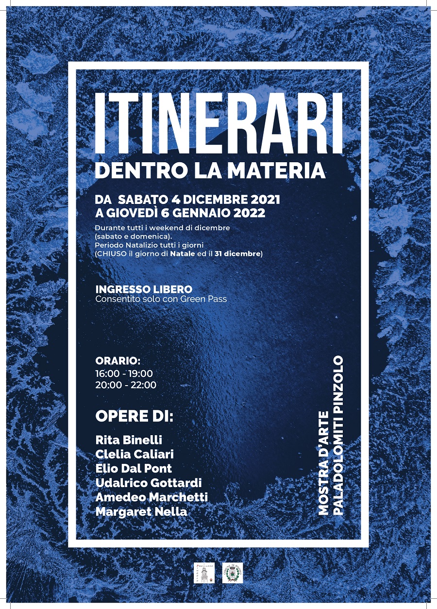 “Itinerari dentro la materia”: mostra al Paladolomiti dal 4 dicembre al 6 gennaio 2022