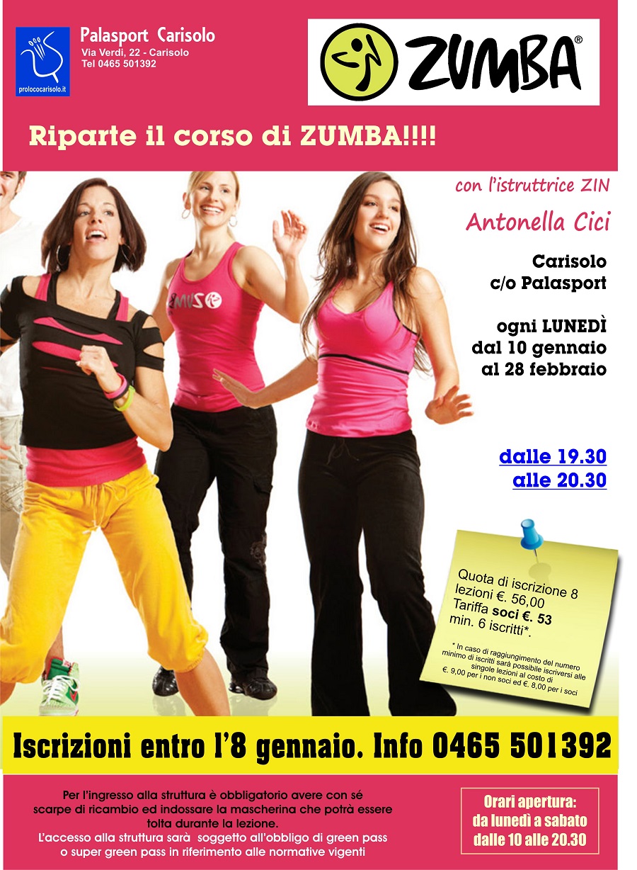 CORSO DI ZUMBA AL PALASPORT DI CARISOLO