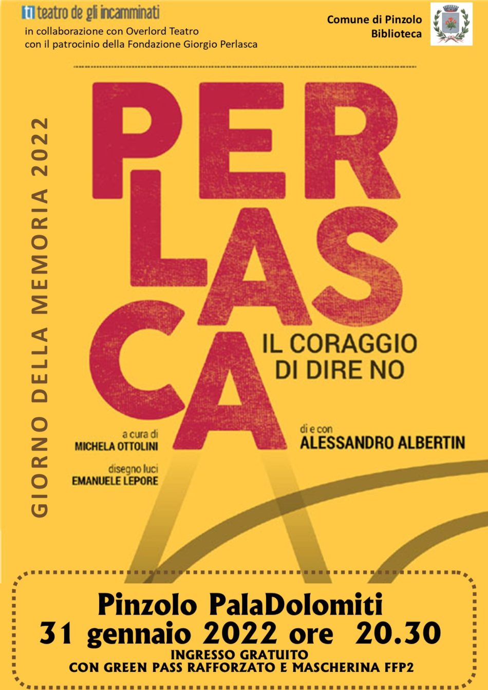Il Giorno della Memoria – 31 gennaio Paladolomiti: PERLASCA Il coraggio di dire no