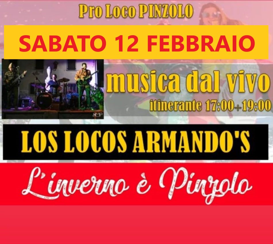 L’inverno è Pinzolo: sabato 12 febbraio Musica dal vivo itinerante con i “Los Locos Armado’s”