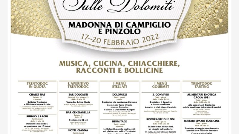 Dal 17 al 20 febbraio – Trentodoc sulle Dolomiti