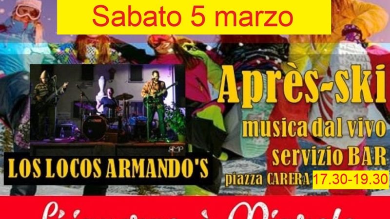 Doppio appuntamento per sabato 5 marzo: Apres-ski in piazza Carera e poi tutti al “Trato marzo”