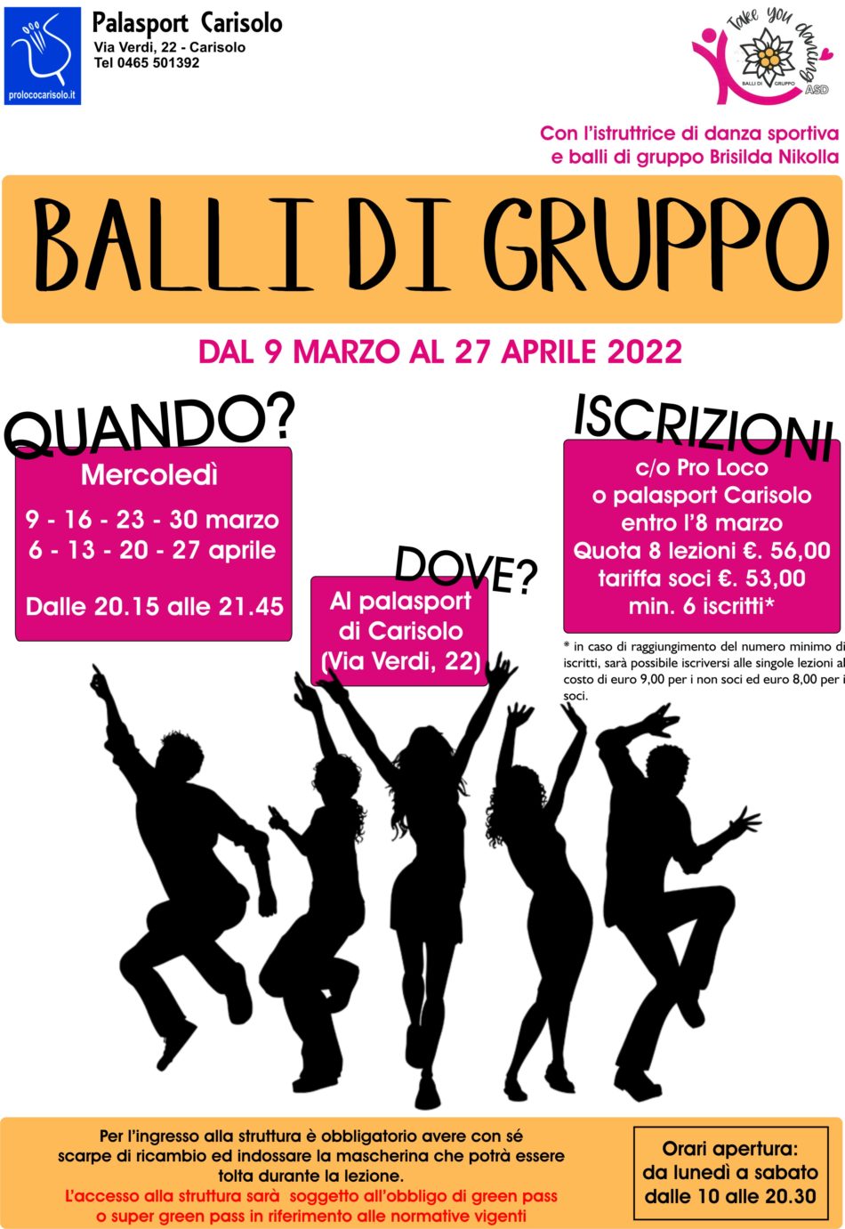 Corso di balli di gruppo al Palasport di Carisolo