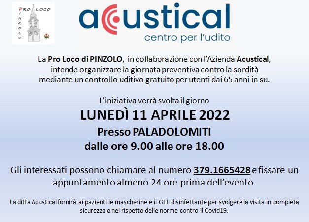11 aprile: Giornata preventiva contro la sordità