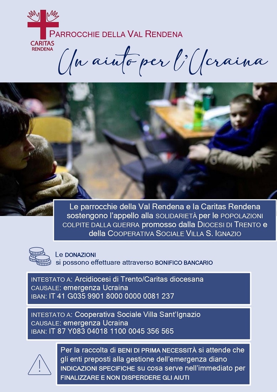 Un aiuto per l’Ucraina – Caritas Rendena
