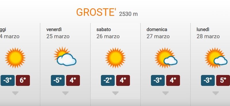Ultimo fine settimana di sci a Pinzolo, ancora con tanto sole