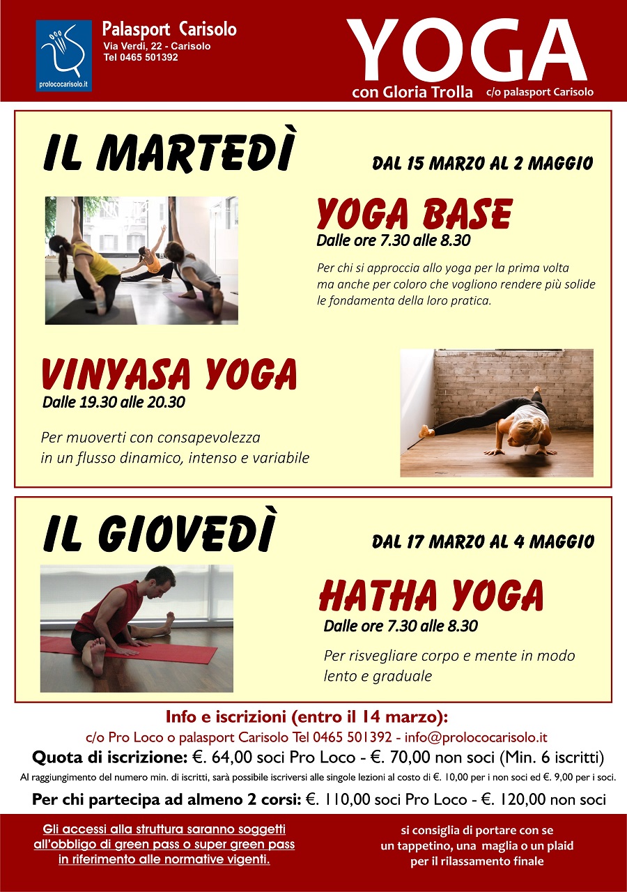 Nuovi corsi di yoga al Palasport di Carisolo