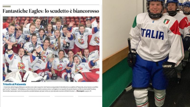 La ‘pinzolera’ doc Emma Cereghini ha vinto il campionato italiano di hockey su ghiaccio femminile
