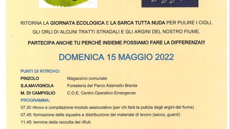 15 maggio: Giornata ecologica
