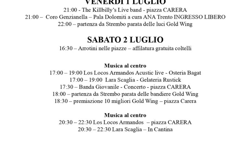 L’estate è Pinzolo: programma dal 29 giugno al 4 luglio