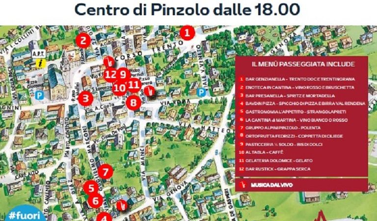 Pinzolo Venerdì 8 luglio: Passeggiata Gastronomica nella Notte RossoBlu