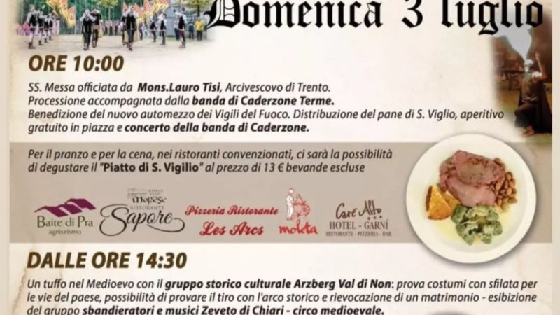 3 luglio a Spiazzo: Sagra di San Vigilio