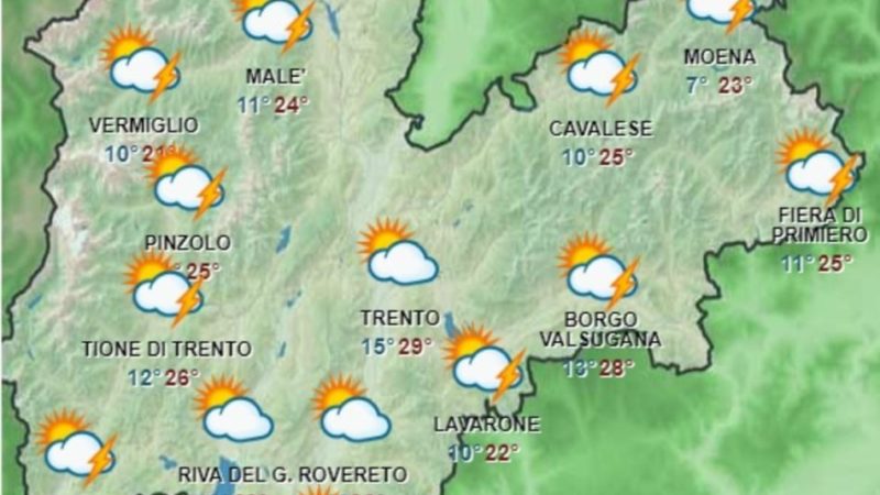 In arrivo rovesci e temporali sparsi