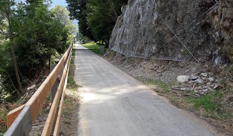 Da oggi è stata riaperta la ciclopedonale alla Pineta di Pinzolo