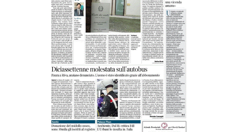 Corriere del Trentino – Mercoledì 27 Luglio 2022: Nei guai per il “doppio lavoro”, il sindaco paga 36.200 euro