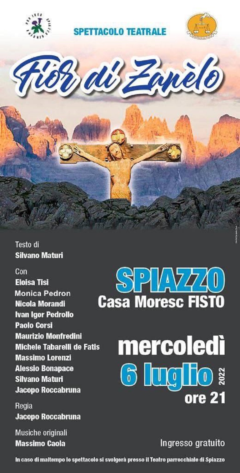 Spiazzo, Mercoledì 6 luglio: Spettacolo teatrale “Fior di Zanèlo”