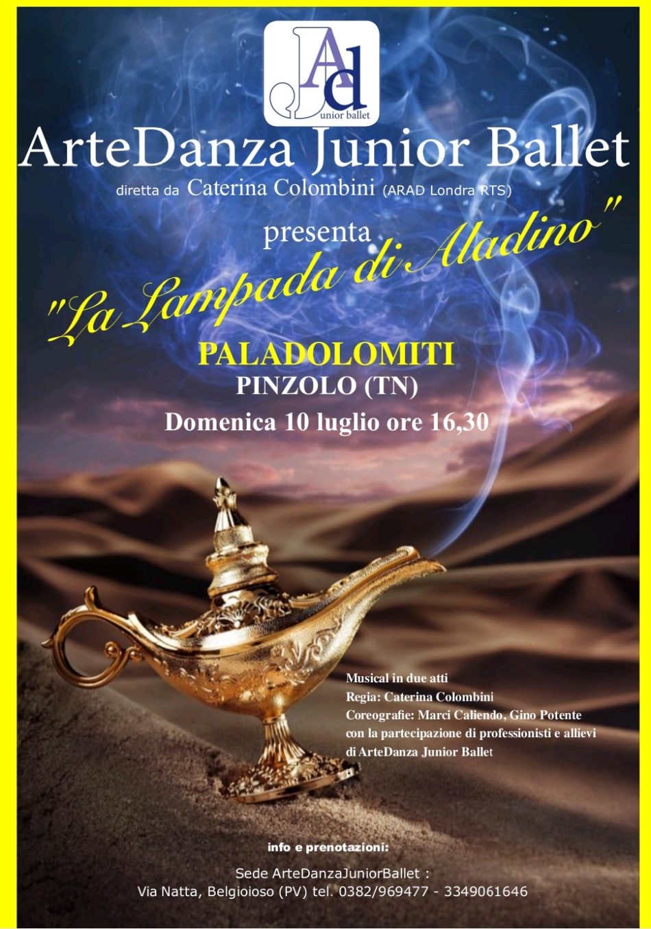 10 luglio, Paladolomiti Pinzolo: Spettacolo di danza “La lampada di Aladino” alle 16.30