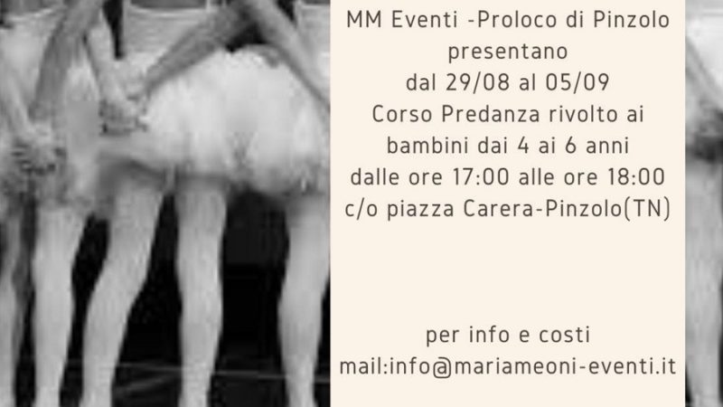 Dal 29/08 al 5/09: Corso predanza dai 4 ai 6 anni a Pinzolo