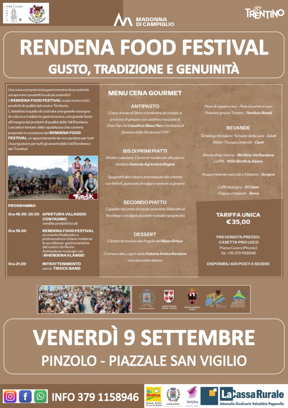 Gusto, Tradizione e Genuinità con il “Rendena Food Festival” – Venerdì 9 settembre
