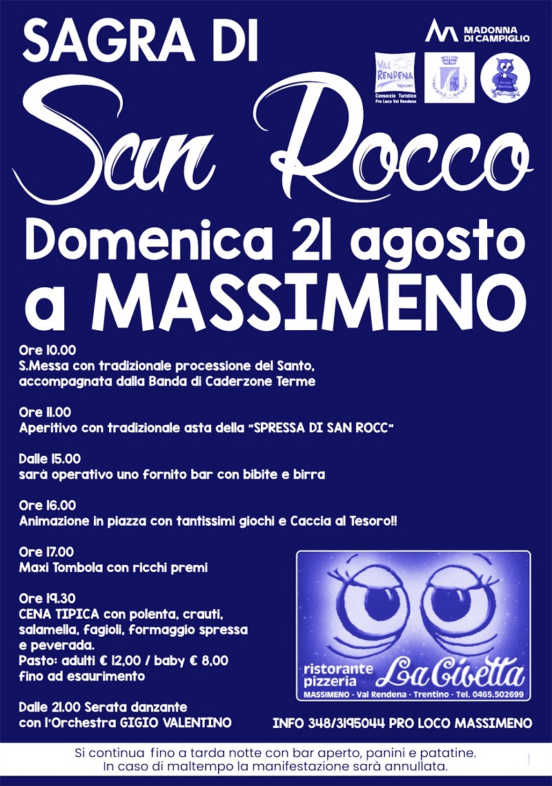 Domenica 21 agosto: Sagra di San Rocco