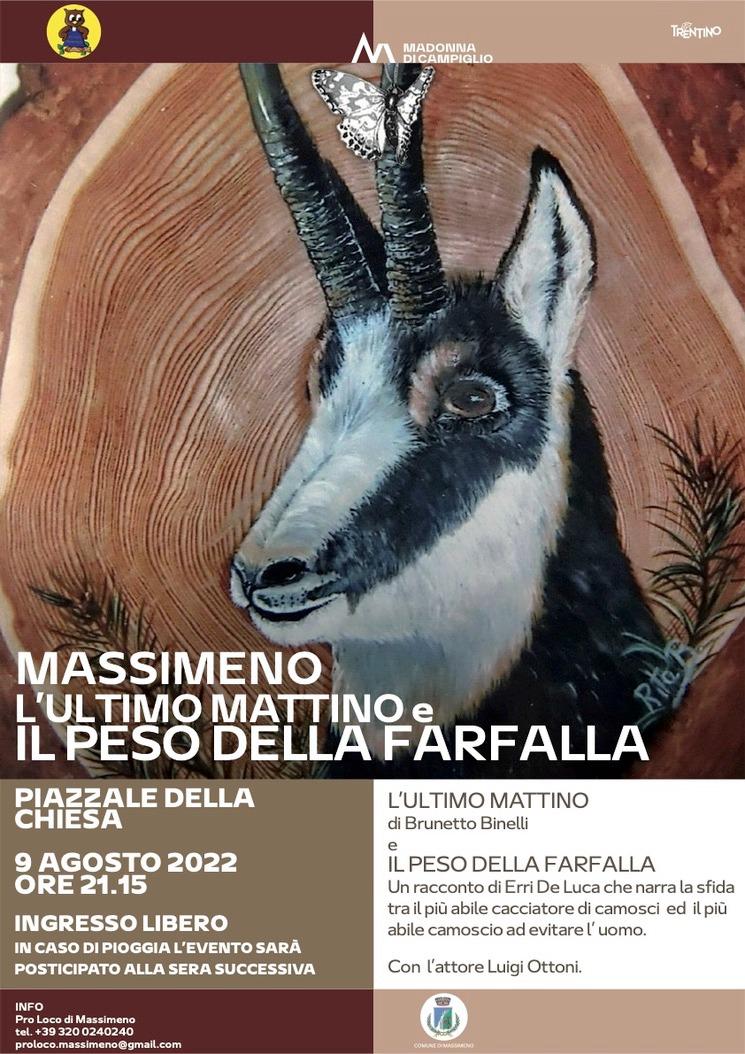 Massimeno 9 agosto ore 21.15: Spettacolo “L’ultimo mattino” e “Il peso della farfalla”