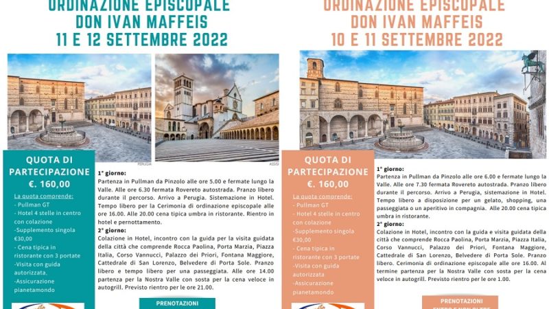 Viaggio a Perugia per consacrazione episcopale di don Ivan Maffeis