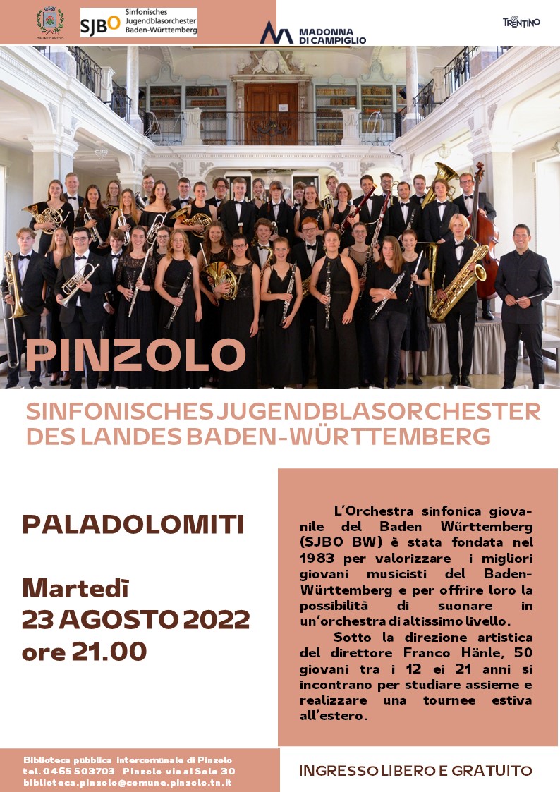 Paladolomiti 23 agosto ore 21.00: Orchestra sinfonica giovanile SJBO BW