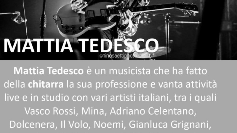 Pinzolo – Venerdì 26 agosto ore 21.15: Concerto di Mattia Tedesco in piazza Carera
