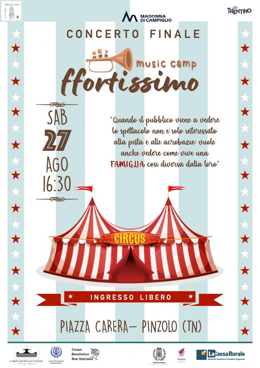 Concerto finale “ffortissimo music camp”: Sabato 27 agosto ore 16.30