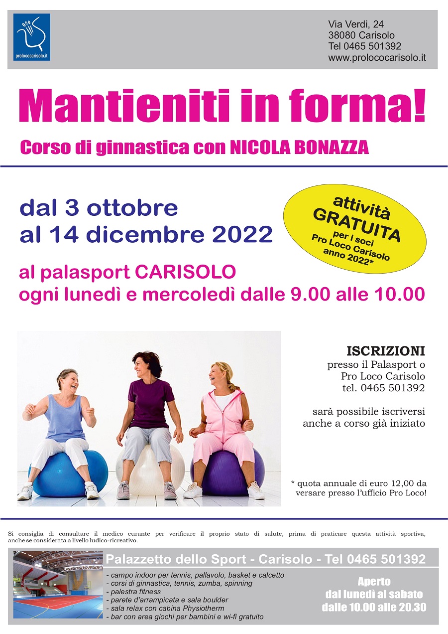 Corso di ginnastica al palasport di Carisolo